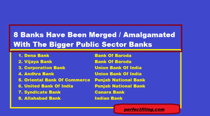 8 Banks Have Been Merged / Amalgamated With The Bigger Public Sector Banks