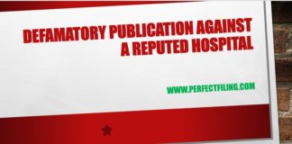 Defamatory Publication against a Reputed Hospital