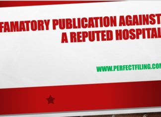 Defamatory Publication against a Reputed Hospital