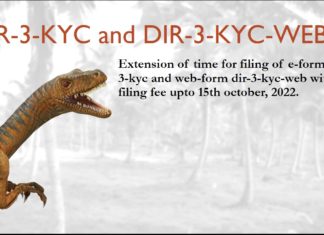 Extension of Time for filing e-form DIR-3-KYC and web-form DIR-3-KYC-WEB