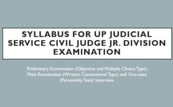 Syllabus for UP Judicial Service Civil Judge Jr. Division Examination